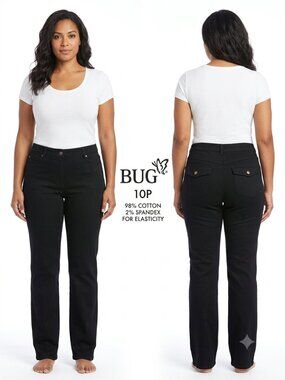 FASHION BUG BRAND Casual Y2K Black Flare Jean - 10 Petite